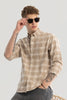 Beige Checks Oxford Shirt