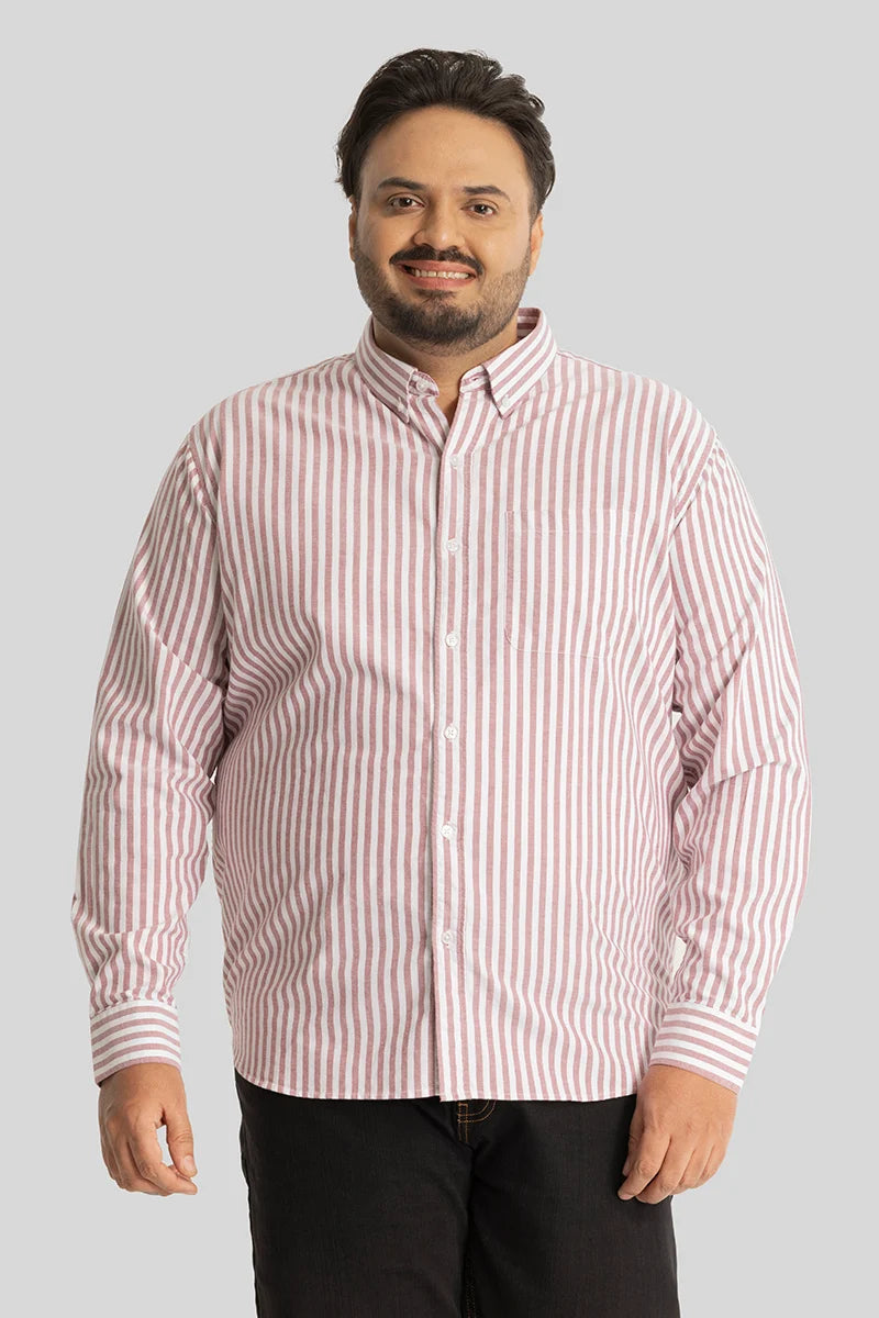 Fortunato Mauve Stripes Plus Size Shirt