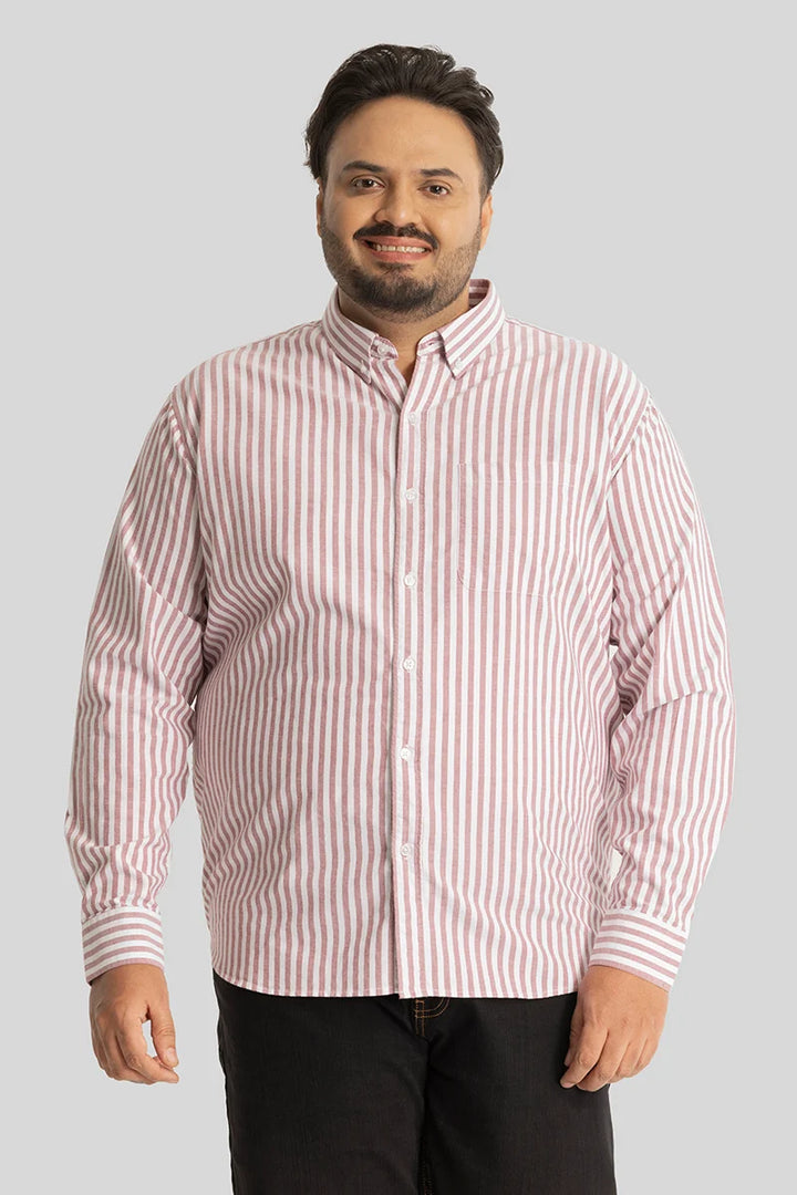 Fortunato Mauve Stripes Plus Size Shirt