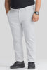 Seemly Off White Plain Regular Fit Plus Size Chinos