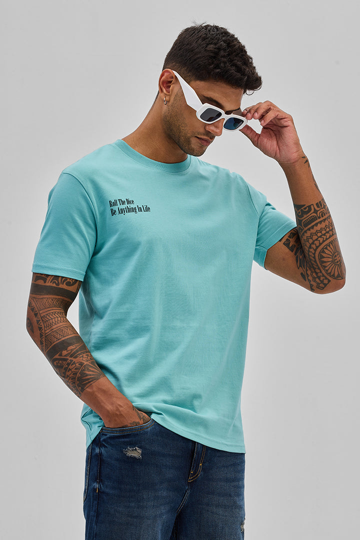 Roll The Dice Turquoise Slim Fit T-Shirt