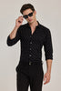 Black Printed Slim Fit Shirt