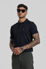 Black Textured Polo T-Shirt