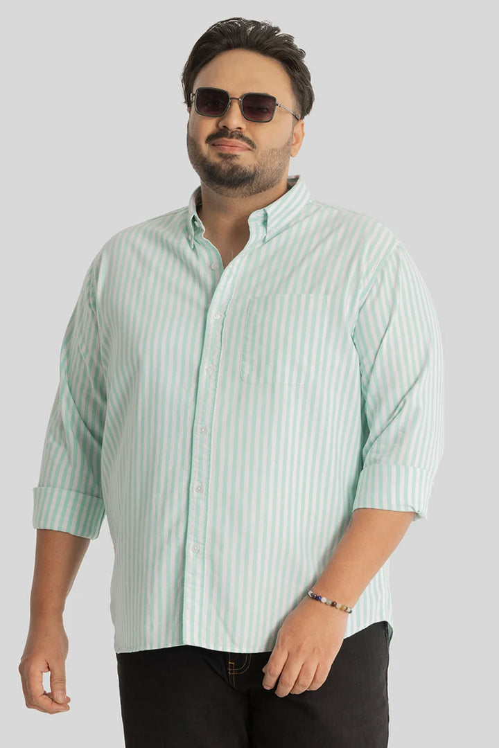 Fortunato Mint Stripes Plus Size Shirt