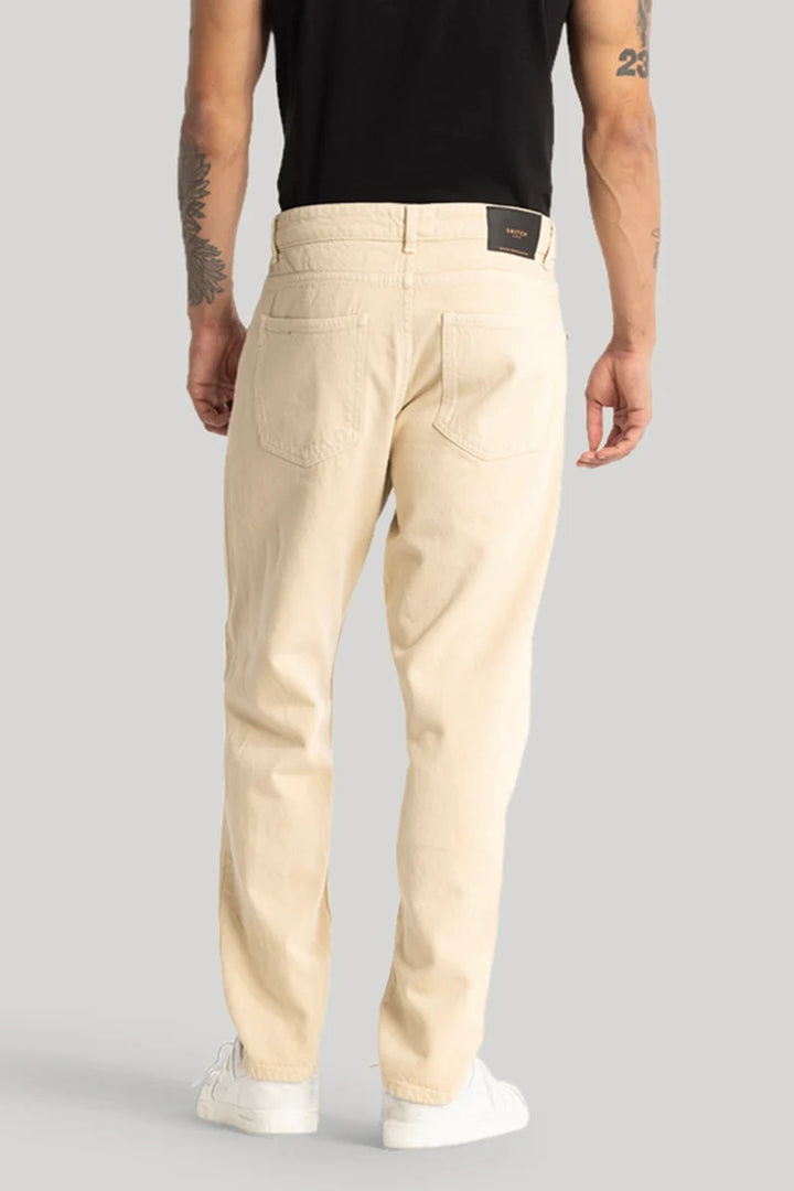 Beige Baggy Fit Jeans