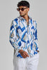 Blue Abstract Slim Fit Shirt