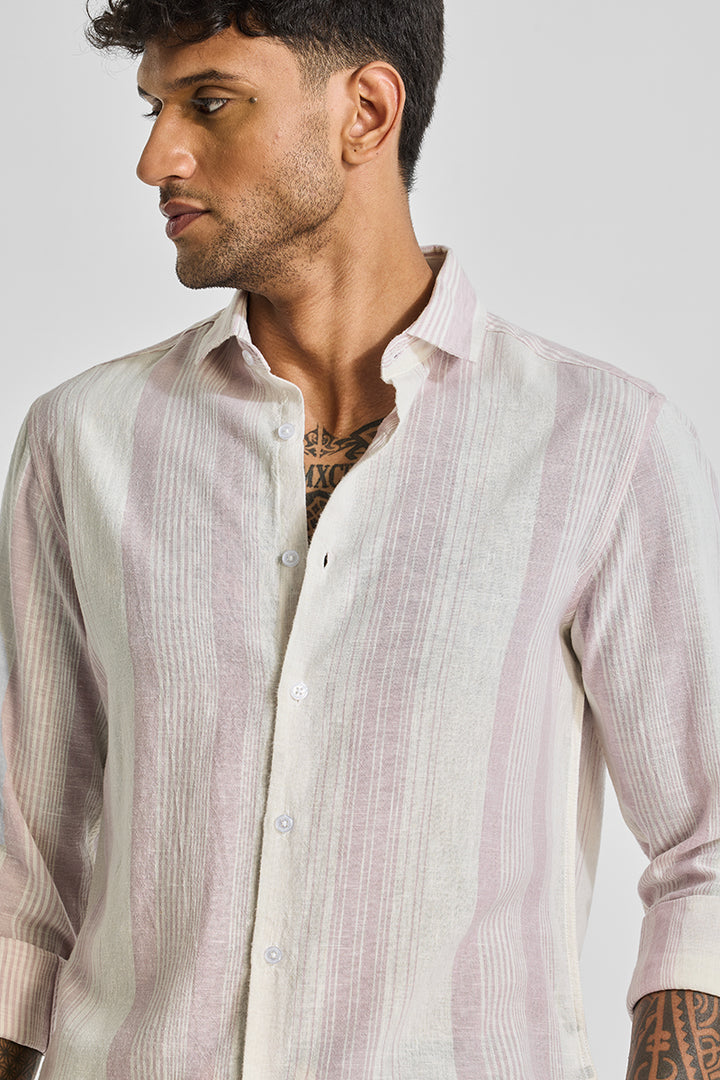 Light Pink Stripes Linen Shirt