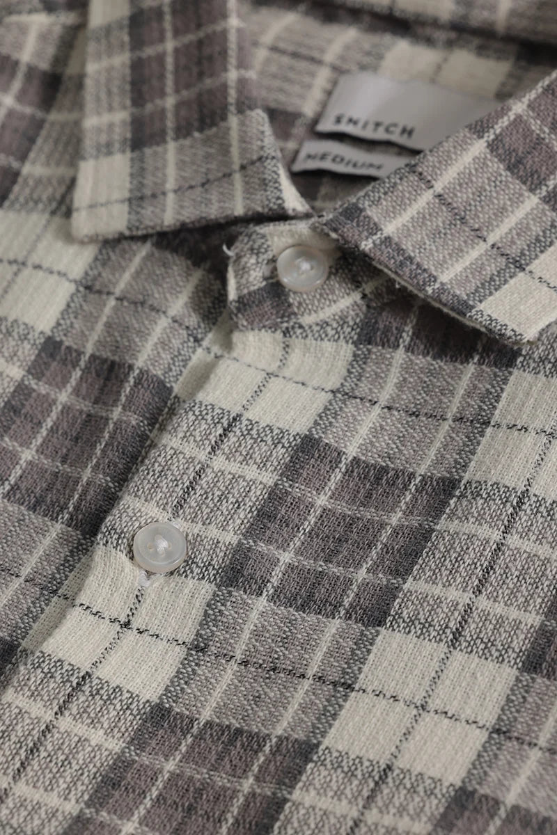 Plaided Grey Check Shirt