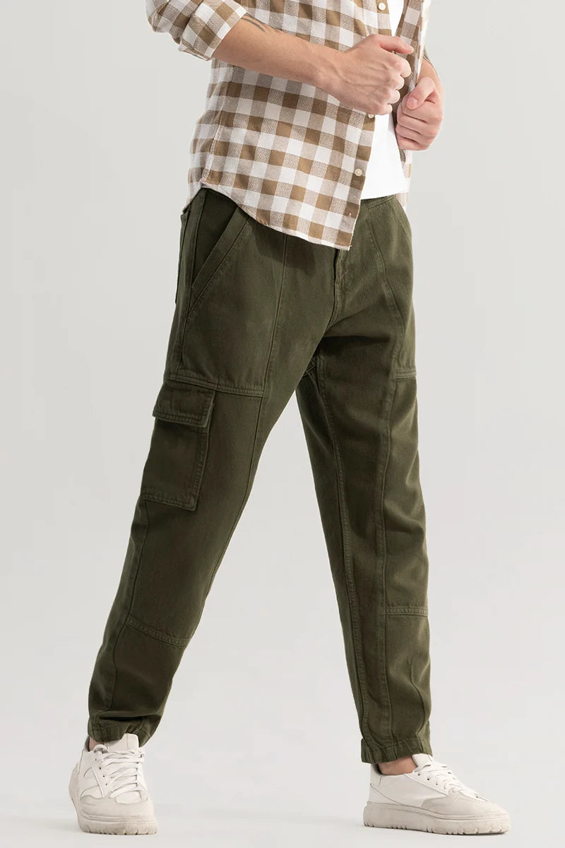 Trendtwill Olive Relaxed Fit Jeans