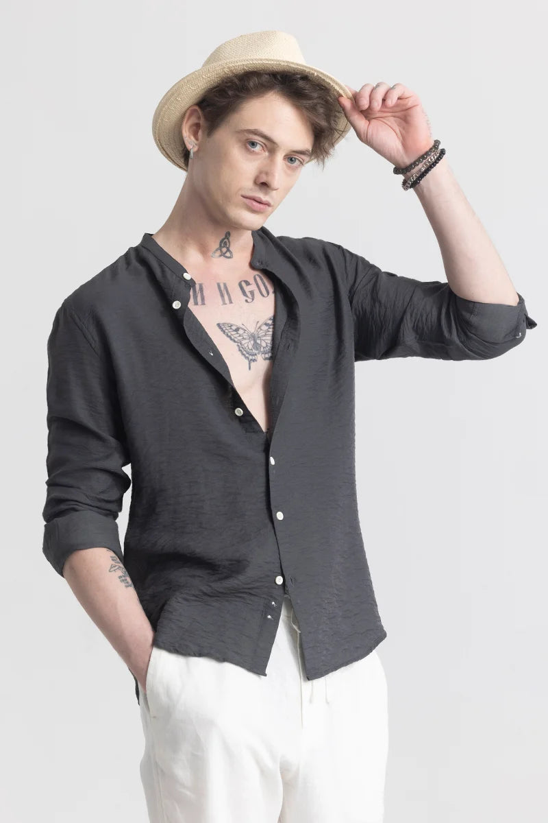 CharmShirt Plain Dark Grey Shirt