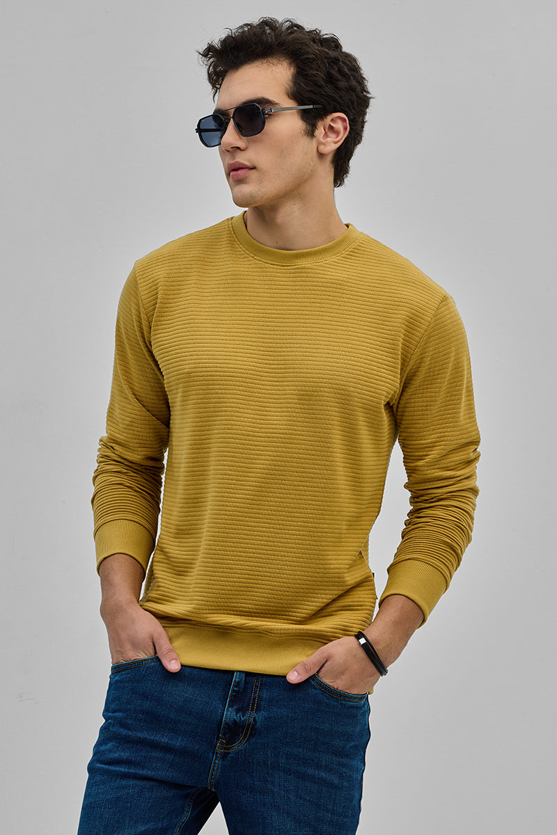 Yellow Textured Sweatshirt