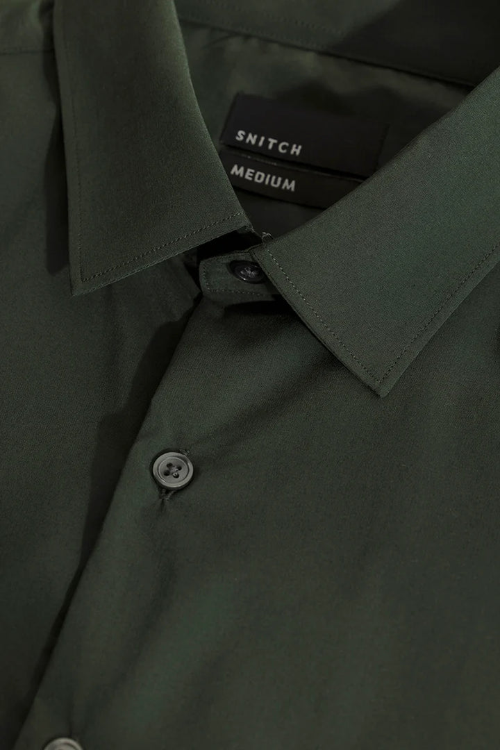 Quinnie Dark Green Plain Shirt