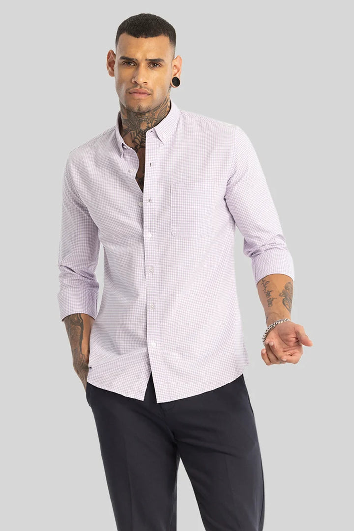 Lavender Oxford Checks shirt