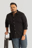 Black Self Stripe Textured Plus Size Shirt