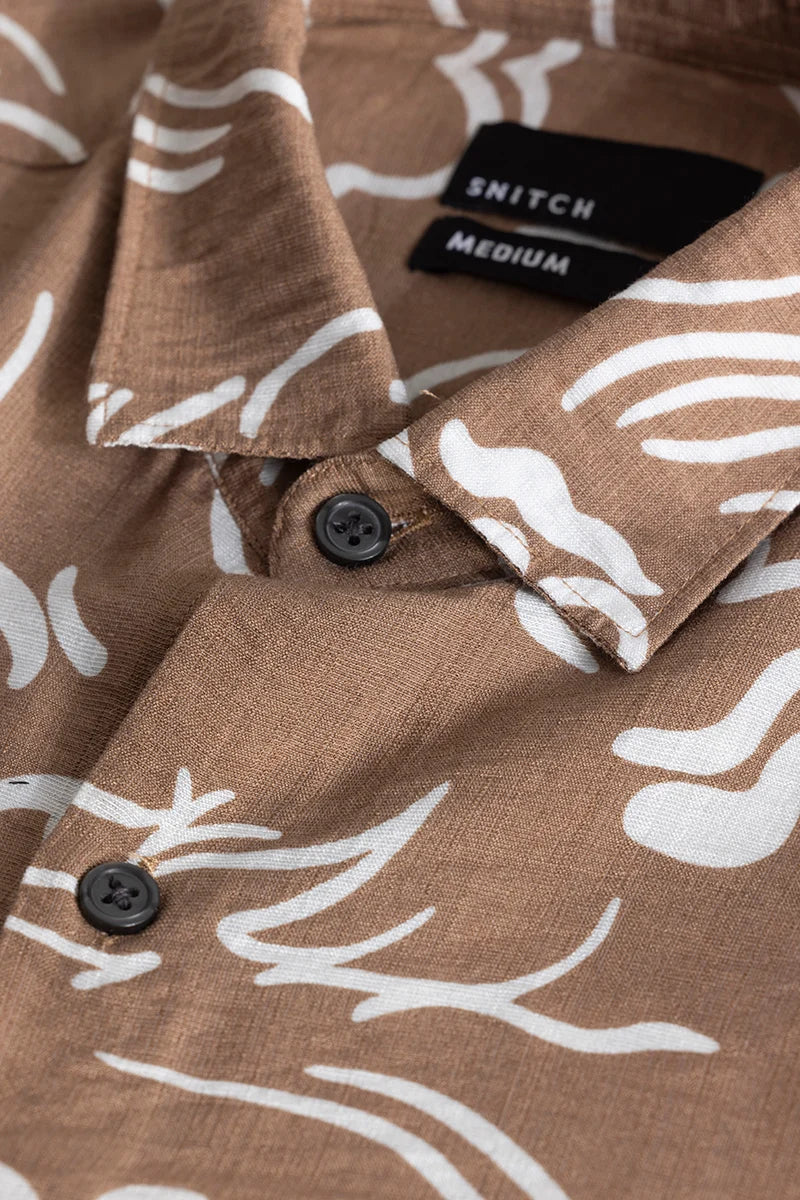 Geoshard Abstract Brown Shirt