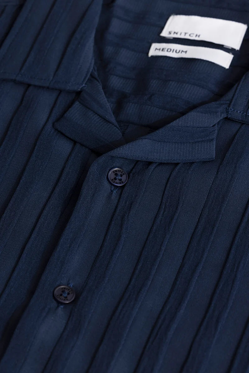 Stripariffic Navy Self-Design Shirt