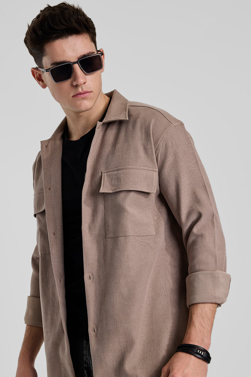 Light Brown Double Pocket Overshirt