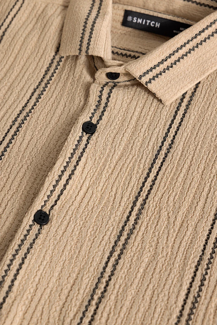 Sverre Stripe Beige Shirt