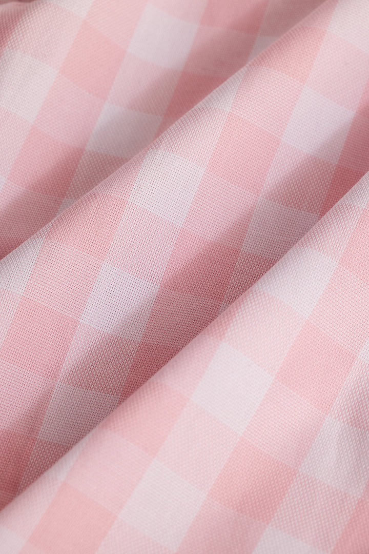 Light Pink Gingham Slim Fit Shirt