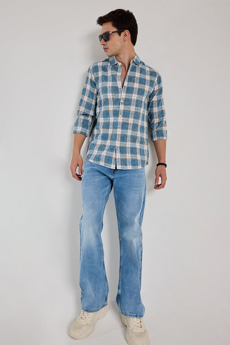 Blue Checks Linen Shirt