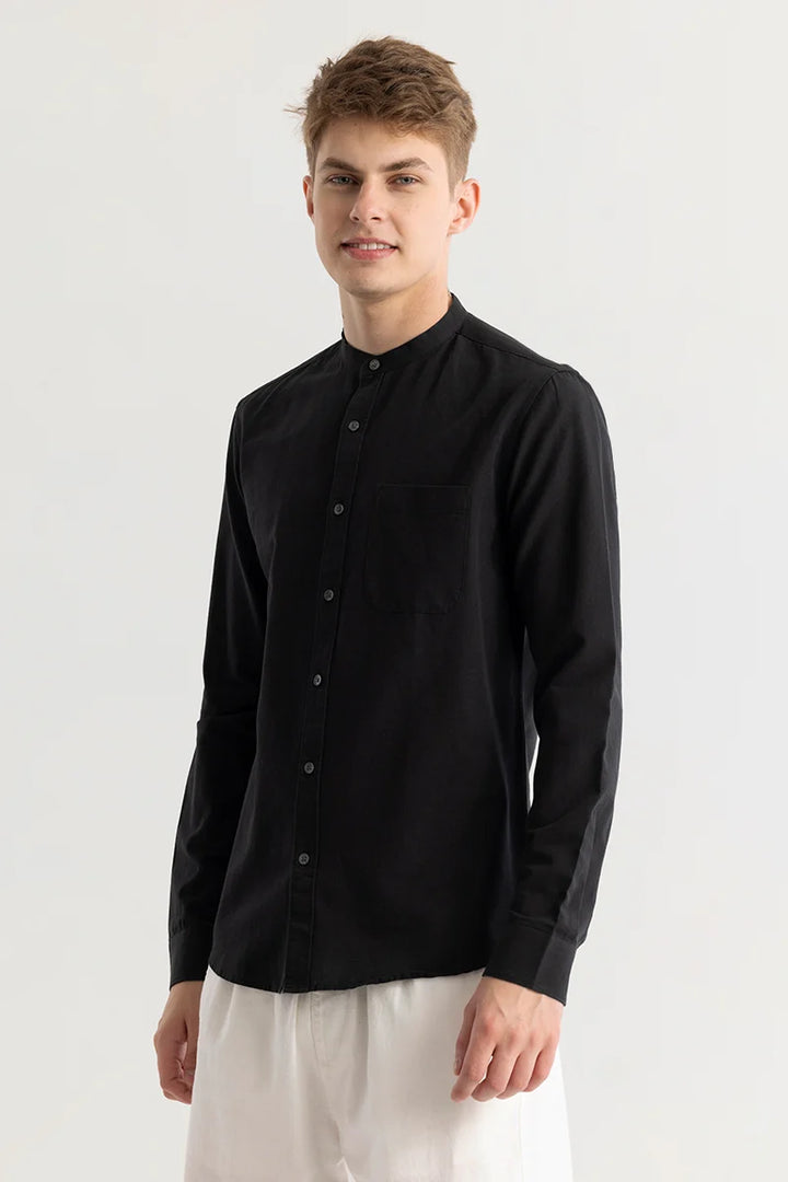 Viggo Plain Black Shirt