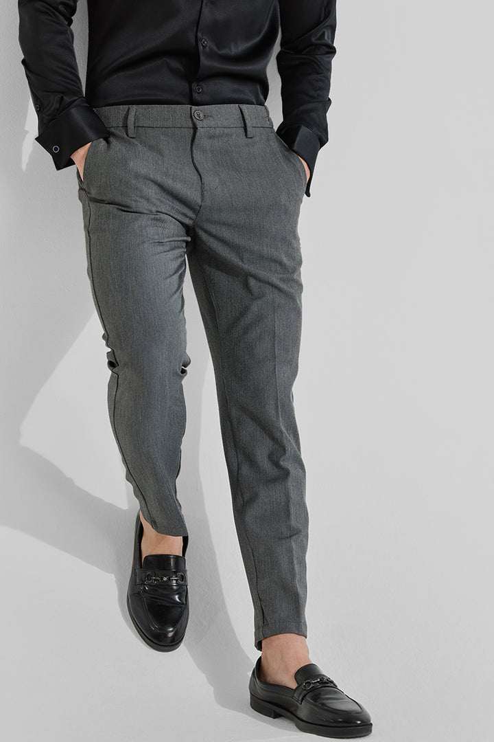 Grey Stretch Slim Fit Trousers