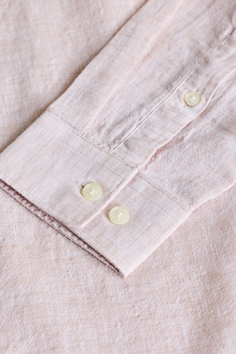 Cream Textured Linen Shirt