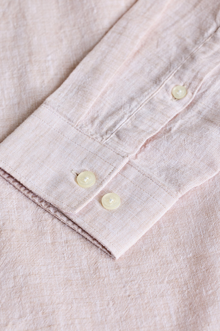 Cream Textured Linen Shirt