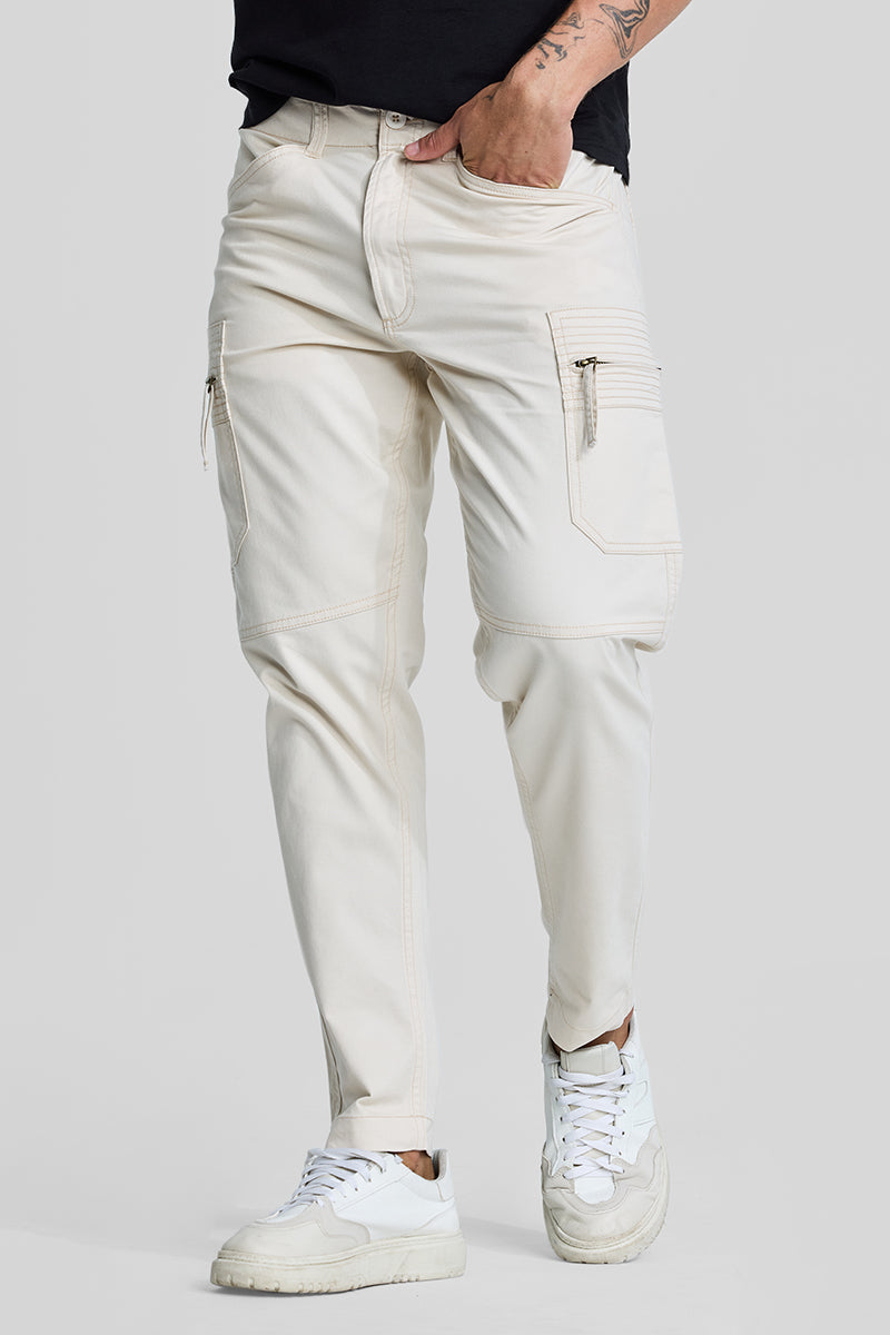 Off White Slim Fit Cargo Pants