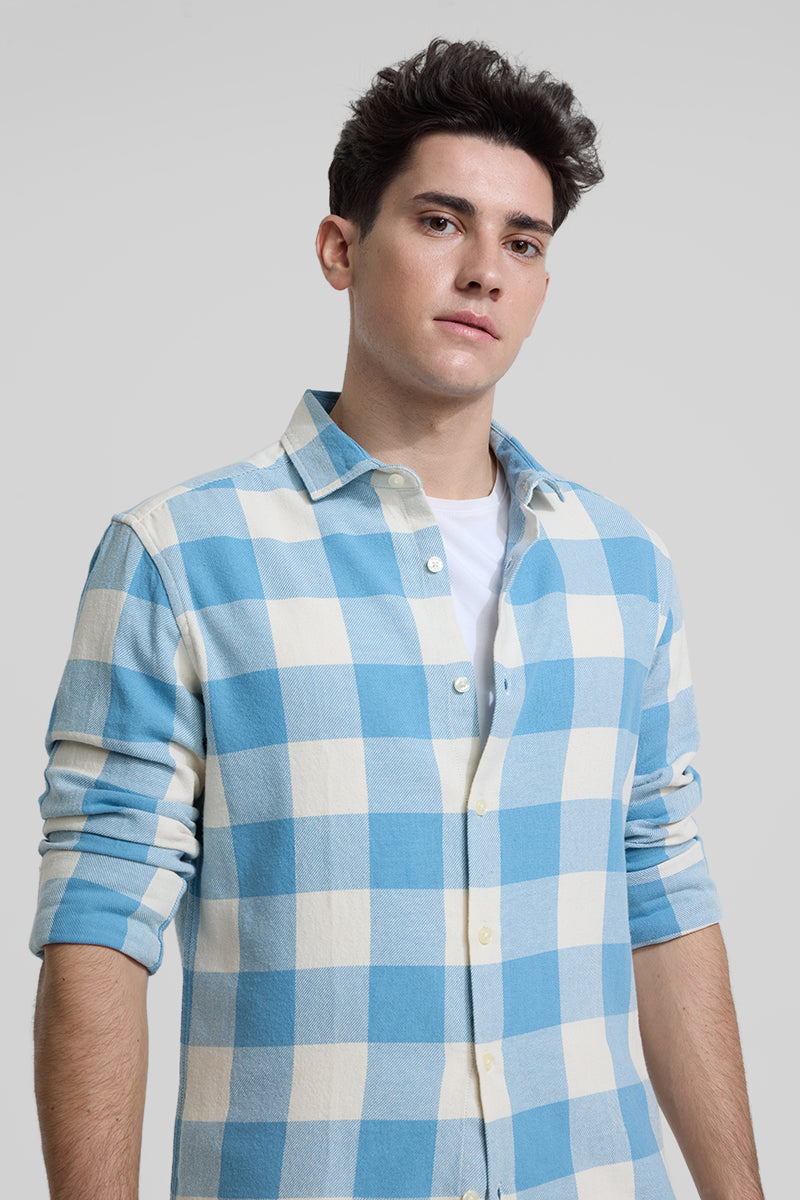 Blue Slim Fit Checks Shirt