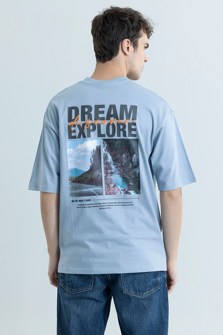 One Life Explore Blue Oversized T-Shirt