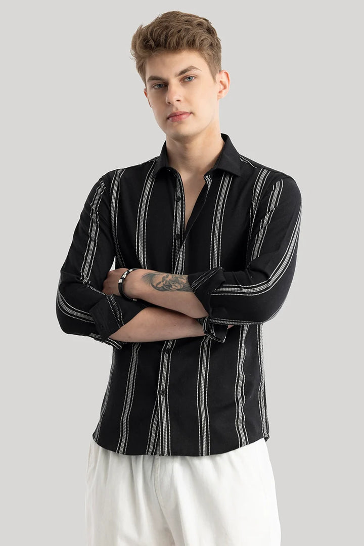 Annika Black Stripes Shirts