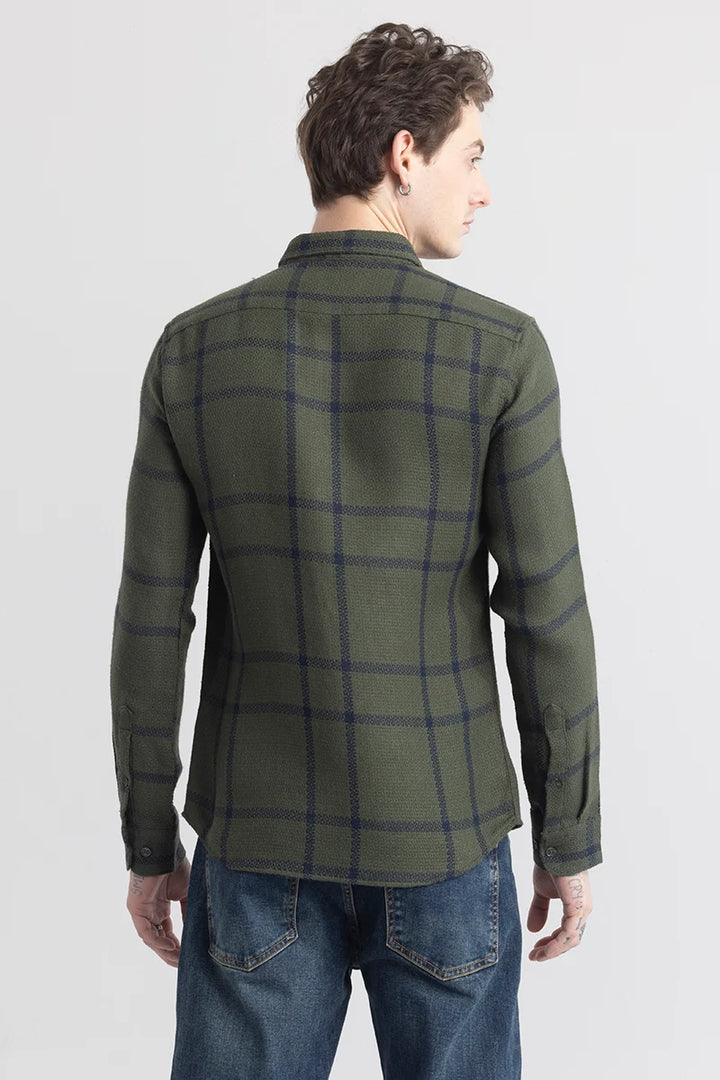 Plaidedge Olive Check Shirt