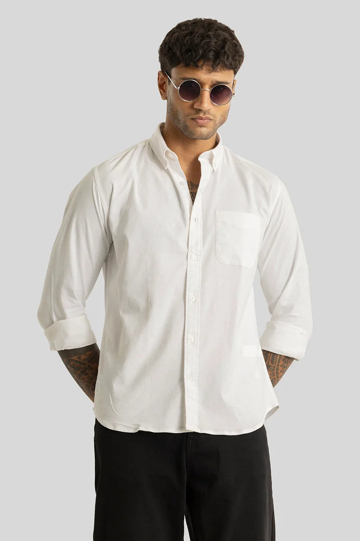 Quentin White Plain Shirt