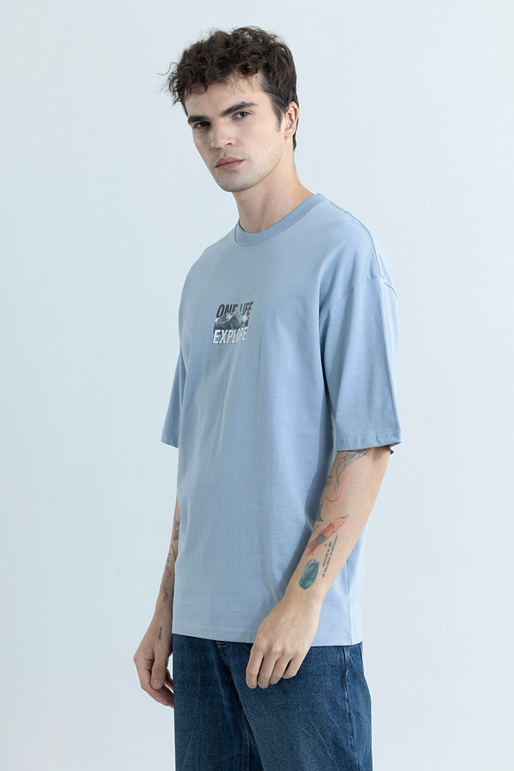 One Life Explore Blue Oversized T-Shirt