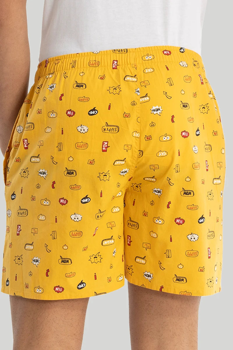 Yellow Printed Boxers