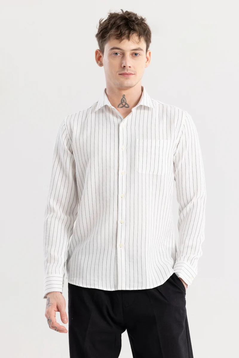 Linen Line White Stripe Shirt