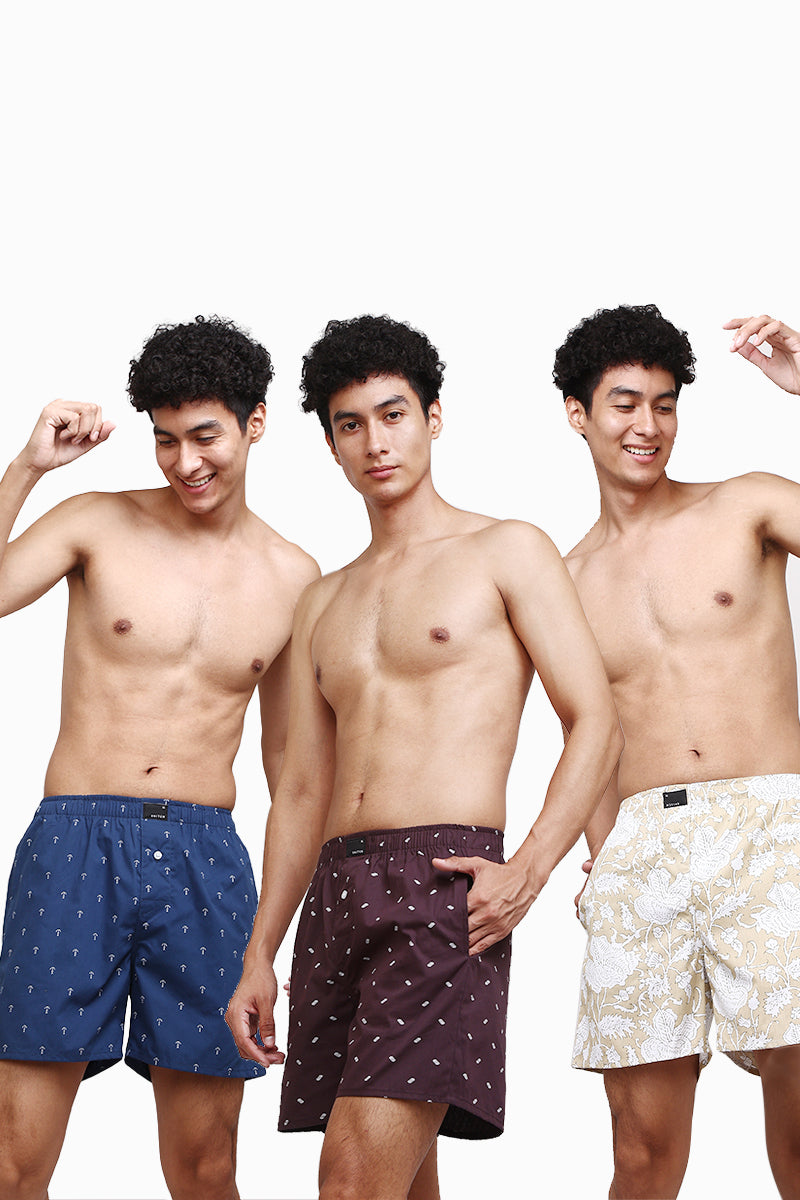 Midsummer Pack of 3 Cotton Boxers