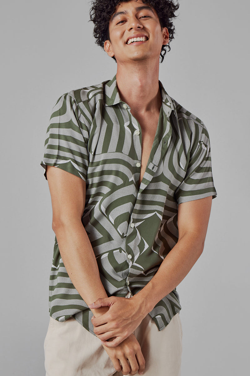 Buy Men's Hawang Green Shirt Online | SNITCH