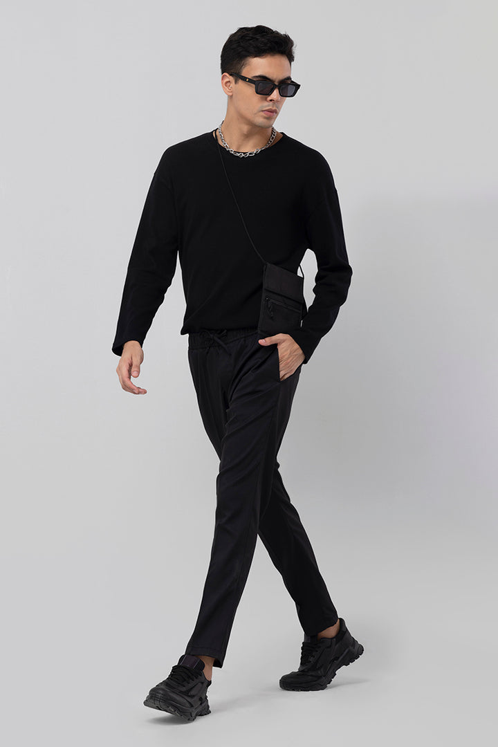 Relaxed Fit Black Pant