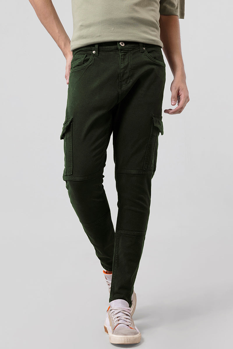 Buy Men's Hardy Olive Cargo Jeans Online | SNITCH