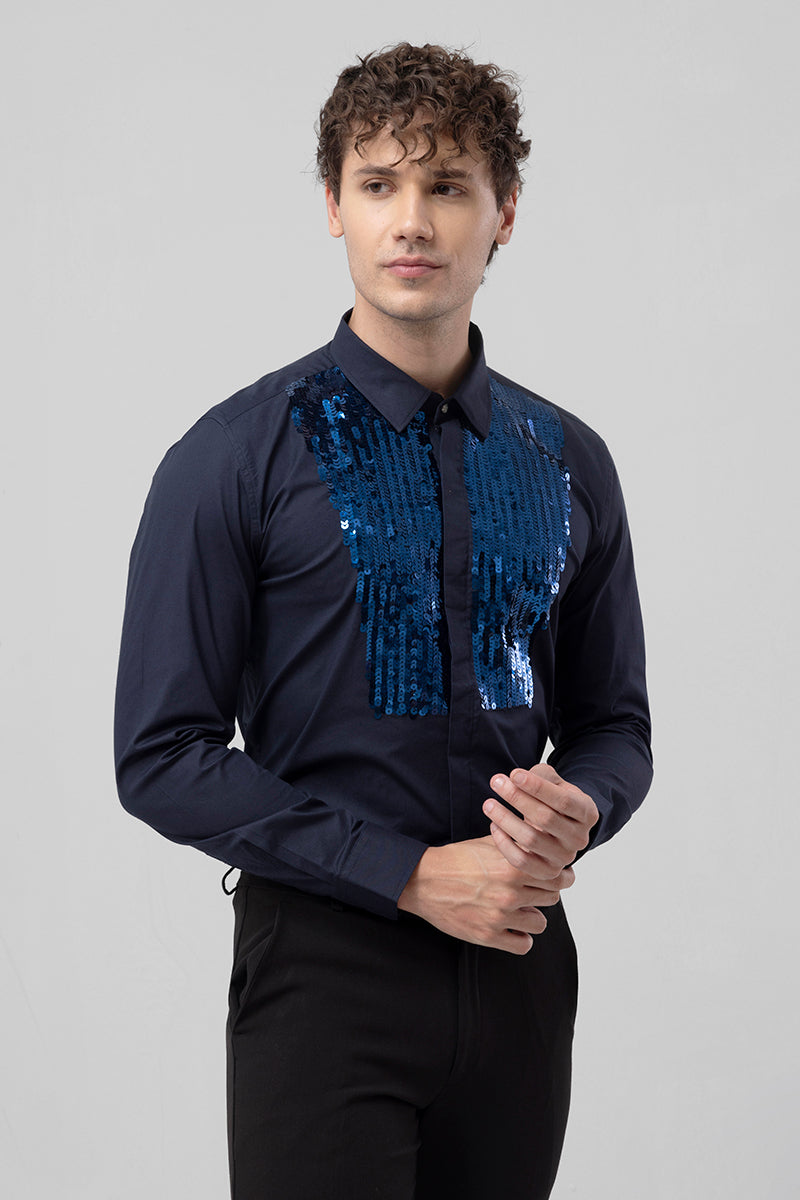 Sequins Navy Shirt