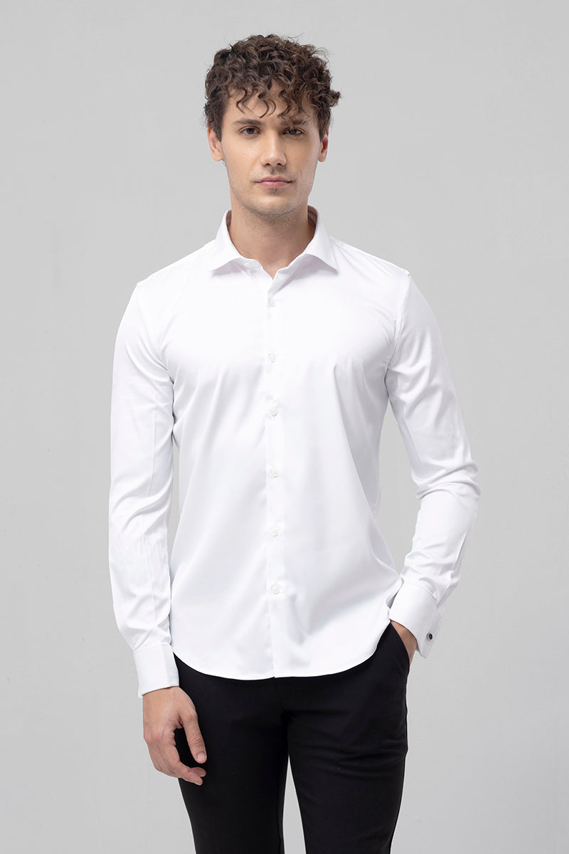 Buy Men's Double Cuff White Shirt Online | SNITCH