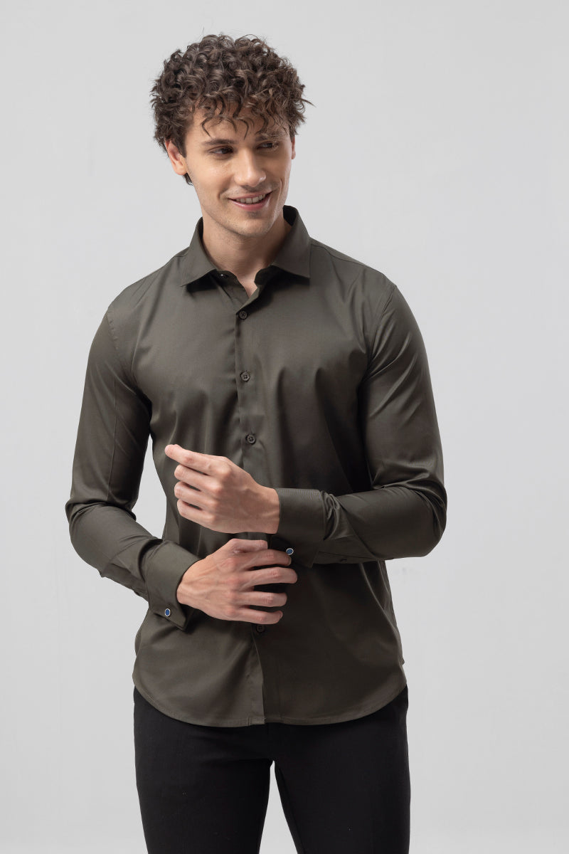 Double Cuff Olive Shirt