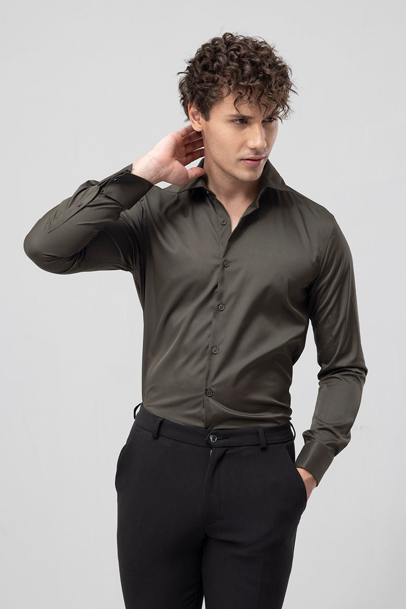 Double Cuff Olive Shirt