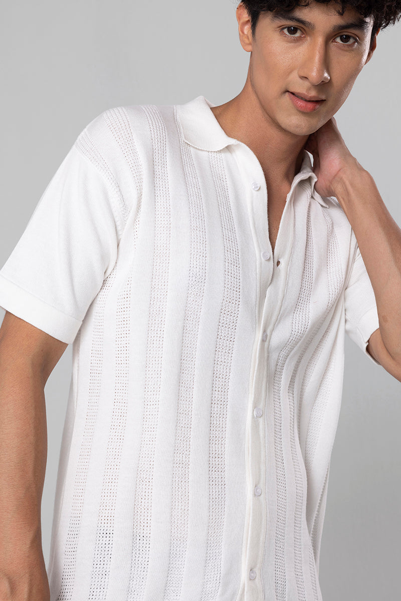 Buy Men's Elliot Knit White Shirt Online SNITCH