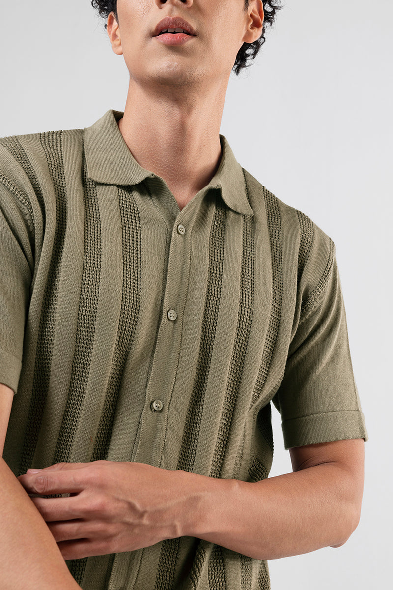 Buy Men's Elliot Knit Green Shirt Online SNITCH