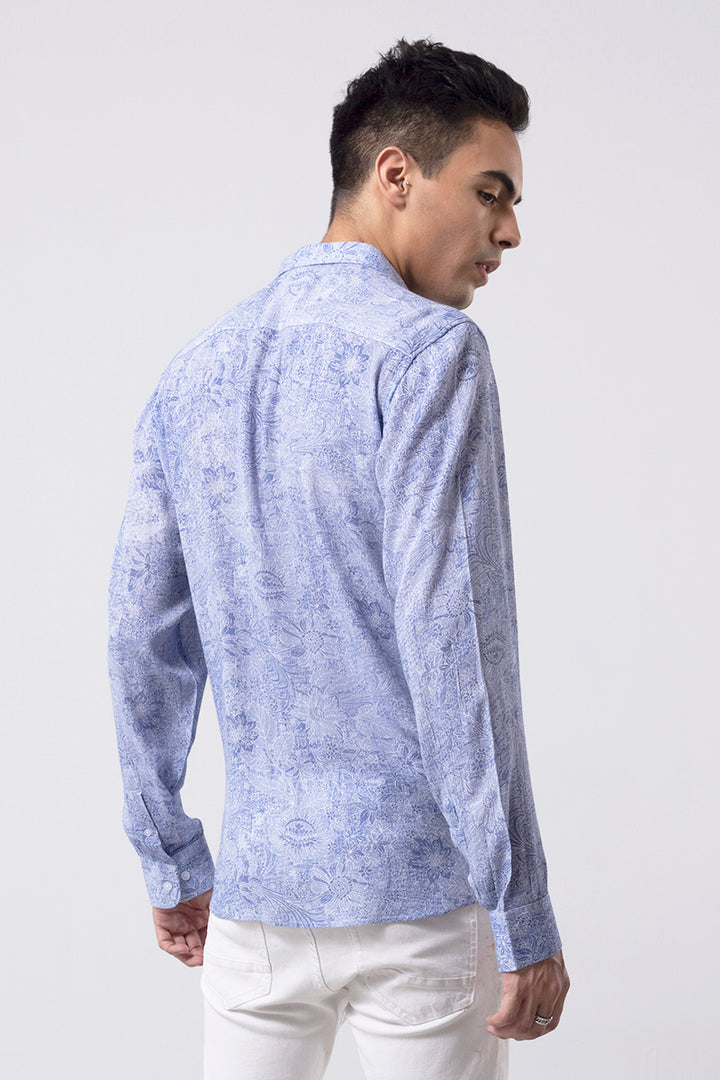 Curated Leaf Blue Shirt