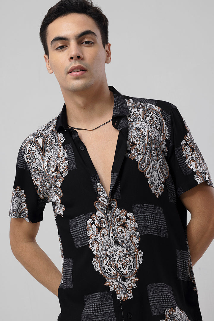 Victorian Damask Black Shirt