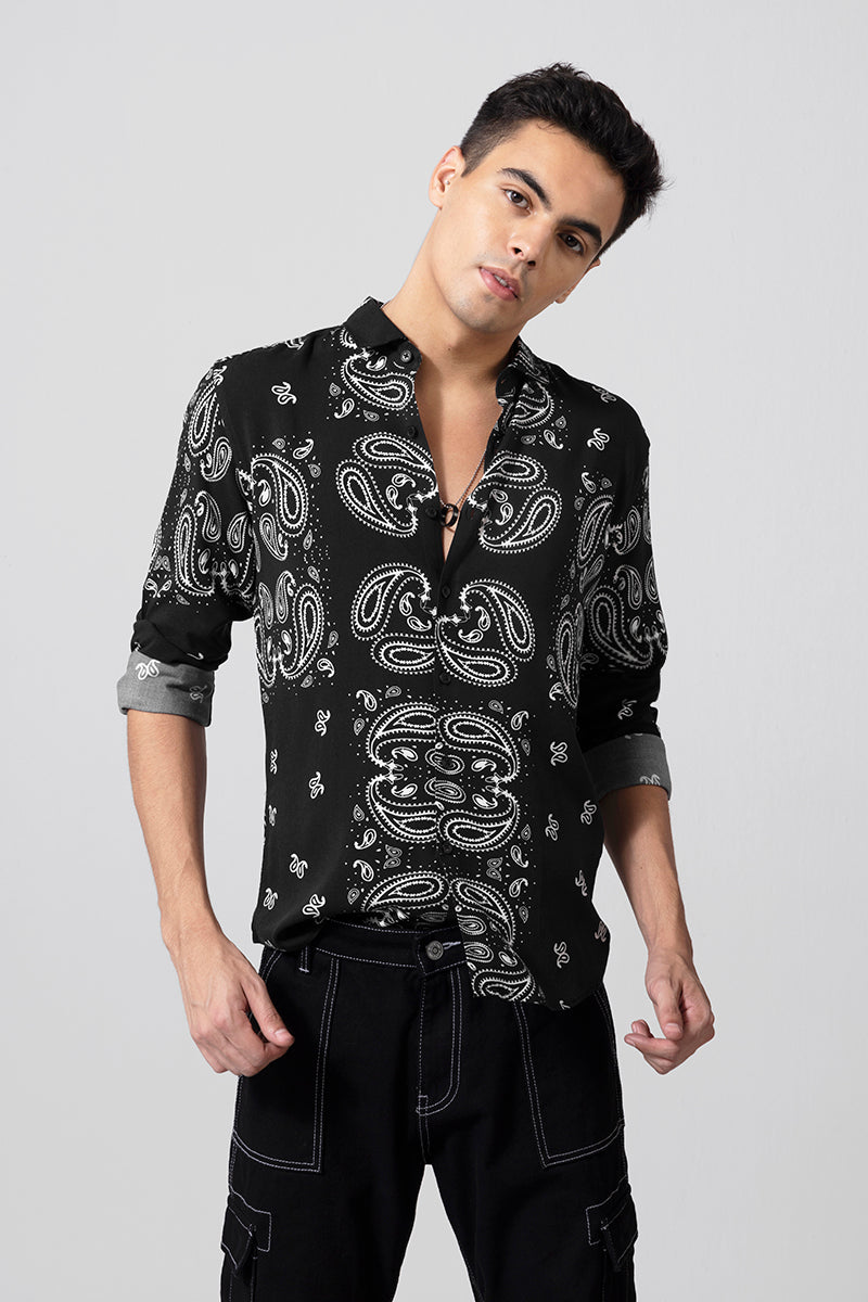 Antique Paisley Black Shirt